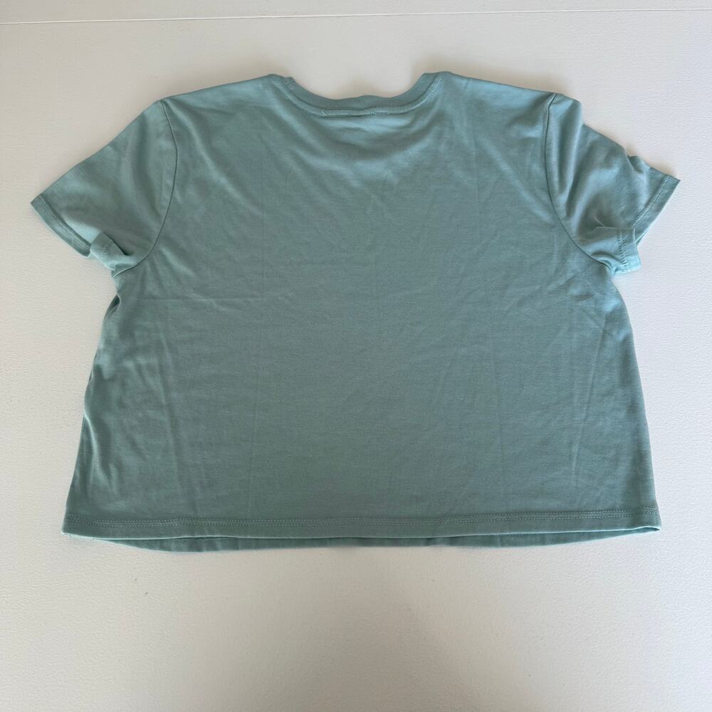 Vuori Good Morning Baby Tee Shirt Women's Dusty Blue Boxy Crop Top Size XS - Picture 2 of 5